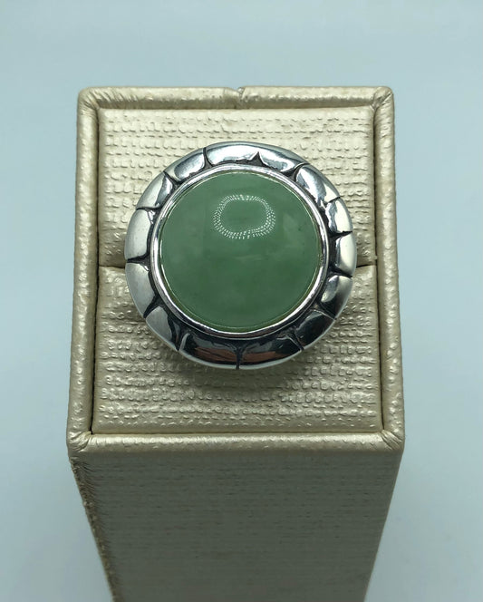 Silver Jade Band Ring